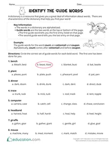 Identify the Guide Words