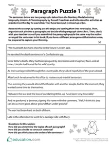 Paragraph Puzzle 1