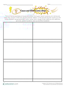 Cause and Effect Comic Strips
