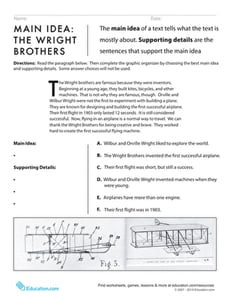 Main Idea: The Wright Brothers