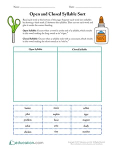 Open and Closed Syllable Sort