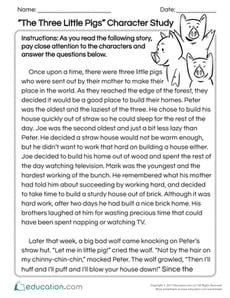 "The Three Little Pigs" Character Study