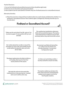 Firsthand or Secondhand Account?