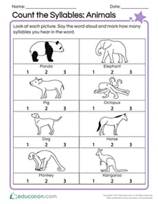 Count the Syllables: Animals