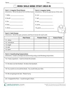 Mixed Skills Word Study Check-In