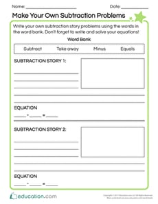 Make Your Own Subtraction Problems
