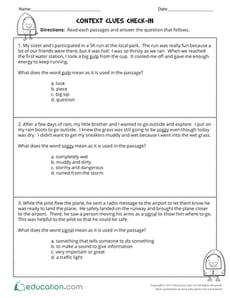 Context Clues Check-In