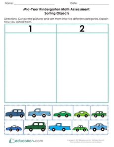 Mid-Year Math Assessment: Sorting Objects