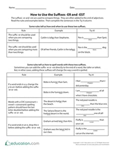 How to Use the Suffixes <i>-er</i> and <i>-est</i>