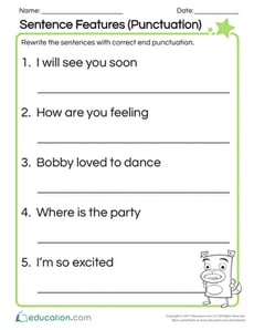 Sentence Features (Punctuation)