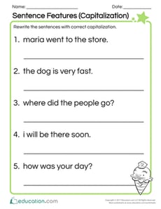 Sentence Features (Capitalization)