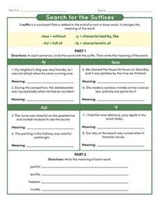 Search for the Suffixes
