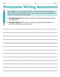 Persuasive Writing Assessment