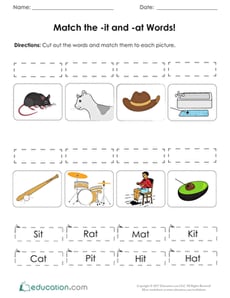 Match the -it and -at Words!