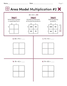 Area Model Multiplication #2