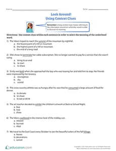 Look Around! Using Context Clues