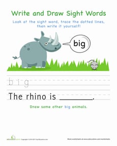 Write and Draw Sight Words: Big