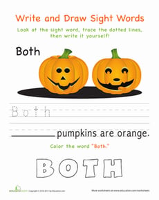 Write and Draw Sight Words: Both