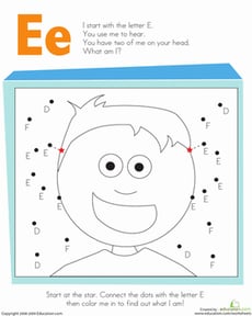Letter Dot to Dot: E