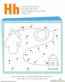Letter Dot to Dot: H