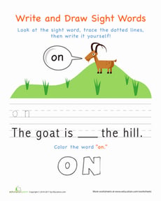 Write and Draw Sight Words: On