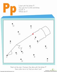 Letter Dot to Dot: P