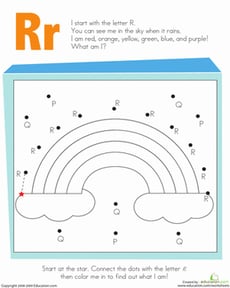 Letter Dot to Dot: R