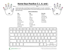 Home Keys Practice: S, L, A, and ;
