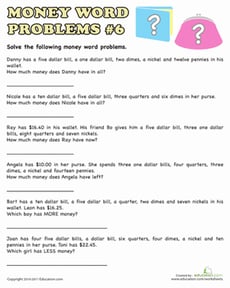 Money Word Problems #6