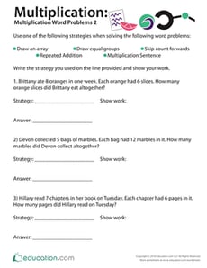 Multiplication: Word Problems (Part Two)