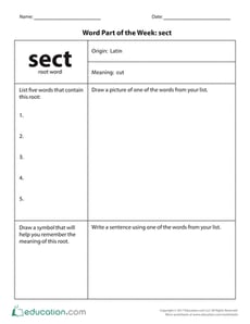 Word Part of the Week: Sect