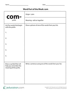 Word Part of the Week: Com