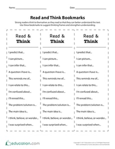 Read and Think Bookmarks