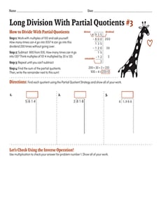 Long Division With Partial Quotients #3