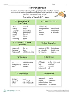 Practice Using Transitions #1