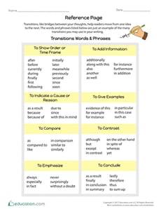 Practice Using Transitions #2