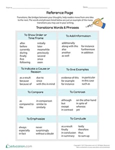 Transition Words & Phrases: Task Cards