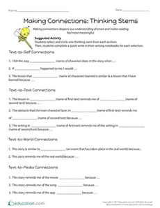 Making Connections: Thinking Stems