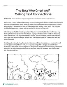 The Boy Who Cried Wolf: Making Text Connections