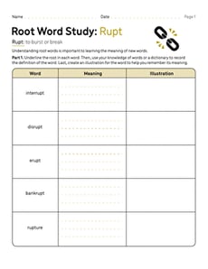 Root Word Study: Rupt