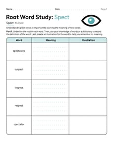 Root Word Study: Spect
