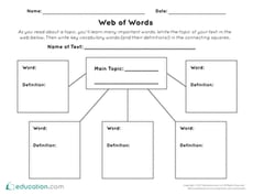 Graphic Organizer Template: Web of Words