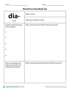 Word Part of the Week: dia