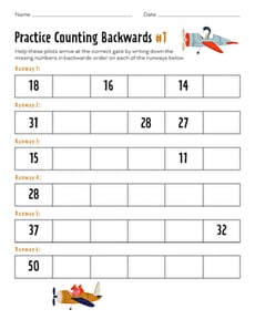 Practice Counting Backwards #1
