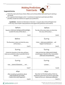 Making Predictions Task Cards