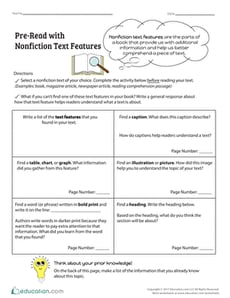 Pre-Read with Nonfiction Text Features