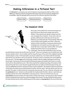 Making Inferences in a Fictional Text