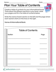 Plan Your Table of Contents