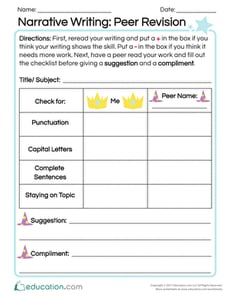 Narrative Writing: Peer Revision