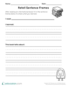 Retell Sentence Frames